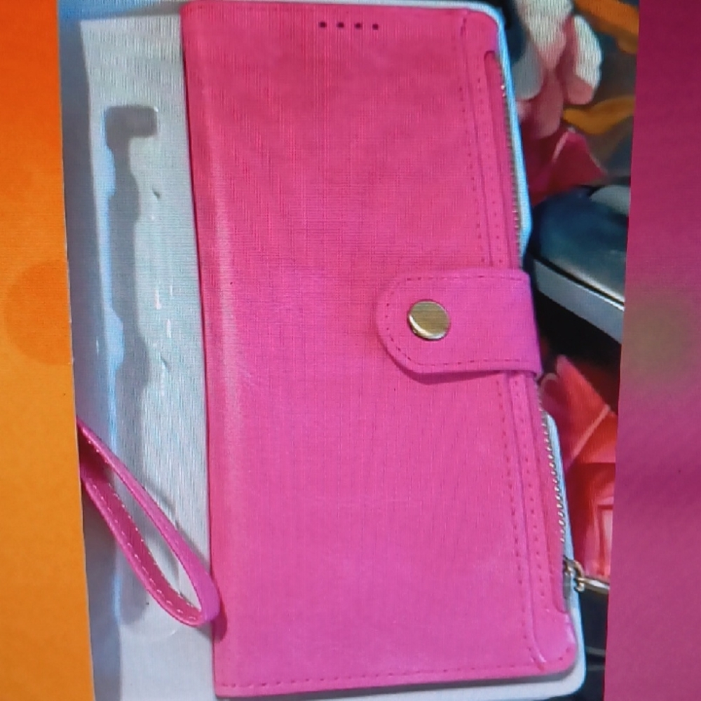 Pink Wallet with Wrist Strap Moto G Pure